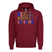 Burgundy red white and blessed Zipper Hoodie - texasbilliewilder