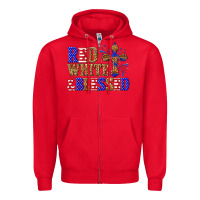 Red red white and blessed Zipper Hoodie - texasbilliewilder