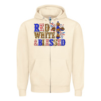 Sandshell red white and blessed Zipper Hoodie - texasbilliewilder