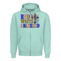 Seafoam red white and blessed Zipper Hoodie - texasbilliewilder