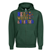 Sports Green red white and blessed Zipper Hoodie - texasbilliewilder