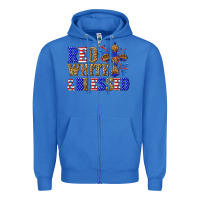 True Royal red white and blessed Zipper Hoodie - texasbilliewilder