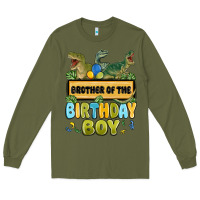 Army Green brother of the birthday boy Long Sleeve Tee - MaliasSmallBusiness