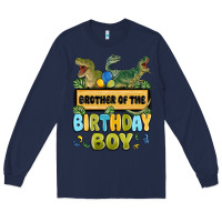 Navy brother of the birthday boy Long Sleeve Tee - MaliasSmallBusiness