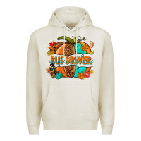 Oatmeal Heather bus driver pumpkin Premium Hoodie - NancyCooperArtShop