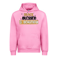 Fuchsia Pink black blessed & beautiful Urban Hoodie - MaliasSmallBusiness