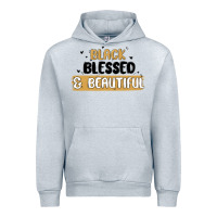 Heather Grey black blessed & beautiful Urban Hoodie - MaliasSmallBusiness