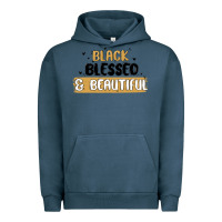 Pigment Midnight Navy black blessed & beautiful Urban Hoodie - MaliasSmallBusiness