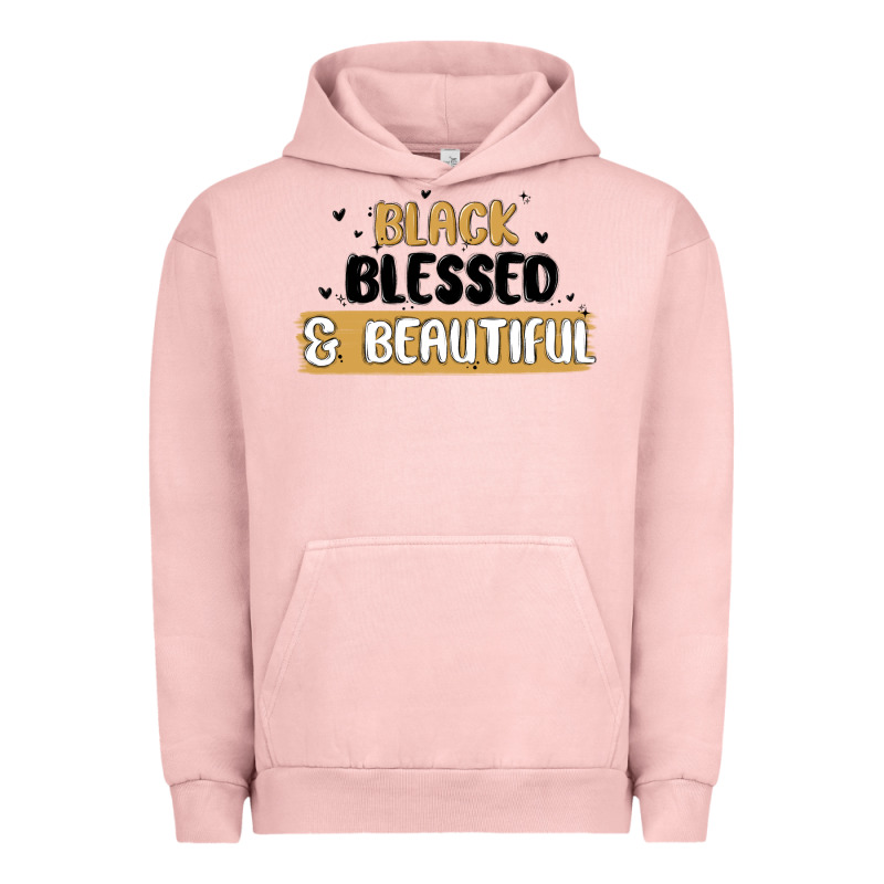 Black Blessed & Beautiful Urban Hoodie by MaliasSmallBusiness | Teevron
