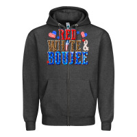 Charcoal Heather red white and boujee billie wilder Zipper Hoodie - texasbilliewilder
