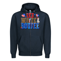 Navy red white and boujee billie wilder Zipper Hoodie - texasbilliewilder