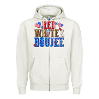 Oatmeal Heather red white and boujee billie wilder Zipper Hoodie - texasbilliewilder