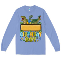 Colony Blue customized dinosaur birthday boy Long Sleeve Tee - MaliasSmallBusiness