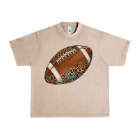 Western Football Leopard Turquoise Pattern Urban Heavy Tee | Teevron