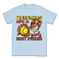 Dusty Blue diamonds are a girls best friend softball Classic Tee - texasbilliewilder
