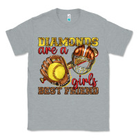Heather Grey diamonds are a girls best friend softball Classic Tee - texasbilliewilder