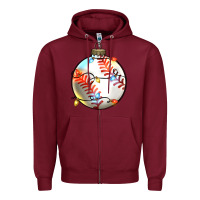 Burgundy christmas baseball Zipper Hoodie - Zillion Design Studio