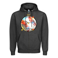 Charcoal Heather christmas baseball Zipper Hoodie - Zillion Design Studio