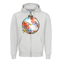 Dove Grey christmas baseball Zipper Hoodie - Zillion Design Studio