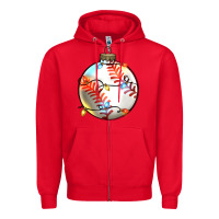 Red christmas baseball Zipper Hoodie - Zillion Design Studio