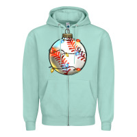 Seafoam christmas baseball Zipper Hoodie - Zillion Design Studio