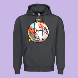 Christmas Baseball Zipper Hoodie Designed By Zillion Design Studio
