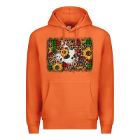 Carrot distressed christmas sunflowers leopard cowhide background Premium Hoodie - Jasminsmagicworld
