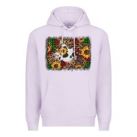 Lilac distressed christmas sunflowers leopard cowhide background Premium Hoodie - Jasminsmagicworld