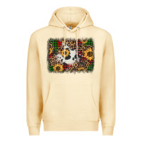 Pina Colada distressed christmas sunflowers leopard cowhide background Premium Hoodie - Jasminsmagicworld