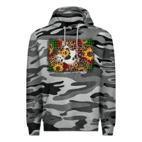 Slate Camo distressed christmas sunflowers leopard cowhide background Premium Hoodie - Jasminsmagicworld