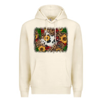 Tofu distressed christmas sunflowers leopard cowhide background Premium Hoodie - Jasminsmagicworld