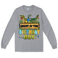 Heather Grey daddy of the birthday boy Long Sleeve Tee - MaliasSmallBusiness