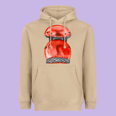 Red Leg Guard Fa Element Heavyweight Hoodie Designed By Fadigitalartstudio