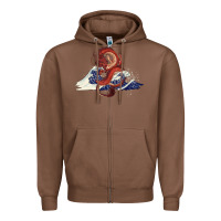 Chestnut asian dragon and ocean waves Zipper Hoodie - RanaPortraitStore