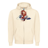 Sandshell asian dragon and ocean waves Zipper Hoodie - RanaPortraitStore