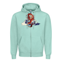 Seafoam asian dragon and ocean waves Zipper Hoodie - RanaPortraitStore