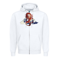White asian dragon and ocean waves Zipper Hoodie - RanaPortraitStore