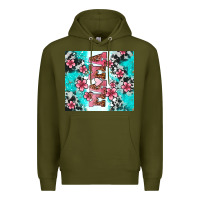 Army Green floral mama Premium Hoodie - AdoDesignShop