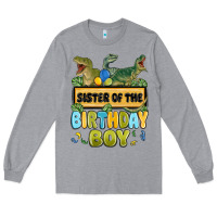 Heather Grey sister of the birthday boy Long Sleeve Tee - MaliasSmallBusiness