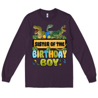 Plum sister of the birthday boy Long Sleeve Tee - MaliasSmallBusiness