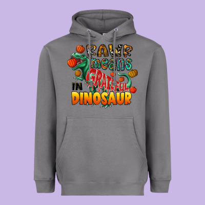 Rawr Means Grateful In Dinosaur Heavyweight Hoodie Designed By Cowhidedigitalart