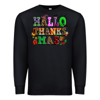 Black hallothanksmas Premium Sweatshirt - AdoDesignShop