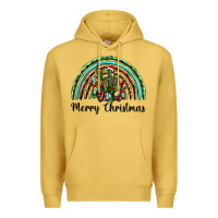Antique Gold merry christmas cactus rainbow Premium Hoodie - BarkalooDesign