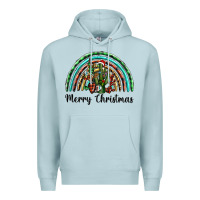 Blue Mist merry christmas cactus rainbow Premium Hoodie - BarkalooDesign