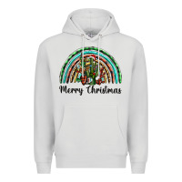 Dove Grey merry christmas cactus rainbow Premium Hoodie - BarkalooDesign