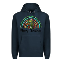 Navy merry christmas cactus rainbow Premium Hoodie - BarkalooDesign