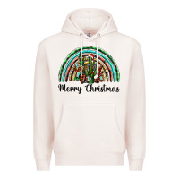 Pale Pink merry christmas cactus rainbow Premium Hoodie - BarkalooDesign