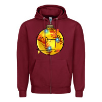 Burgundy christmas softball Zipper Hoodie - Zillion Design Studio