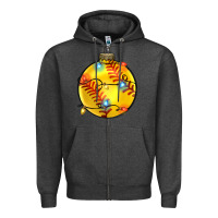 Charcoal Heather christmas softball Zipper Hoodie - Zillion Design Studio