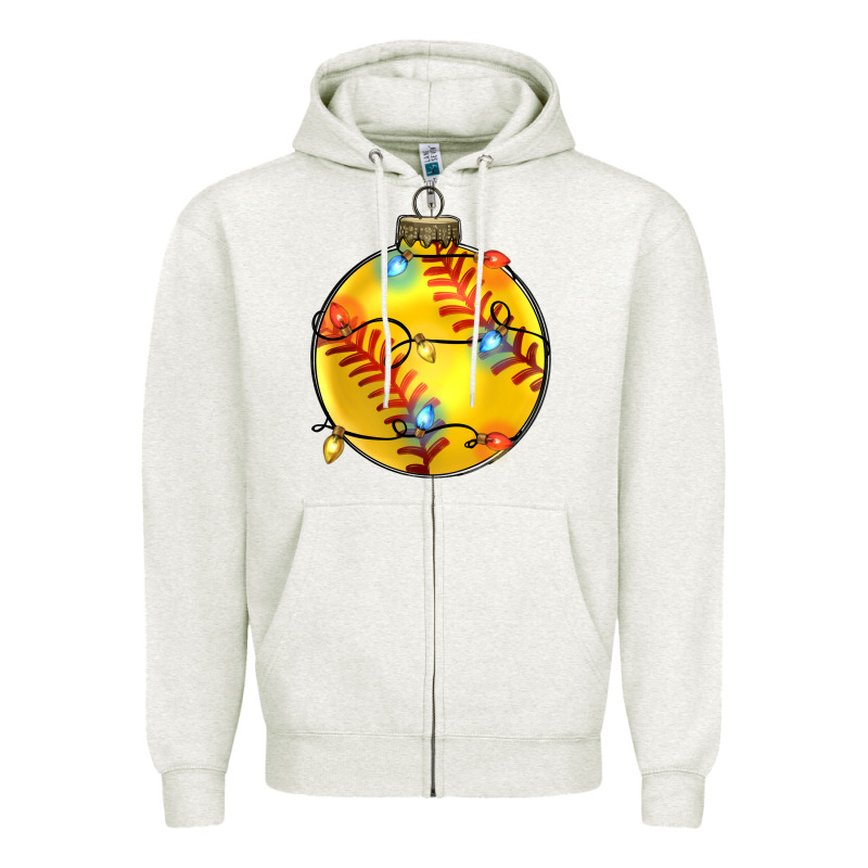 Christmas Softball Zipper Hoodie by Zillion Design Studio | Teevron